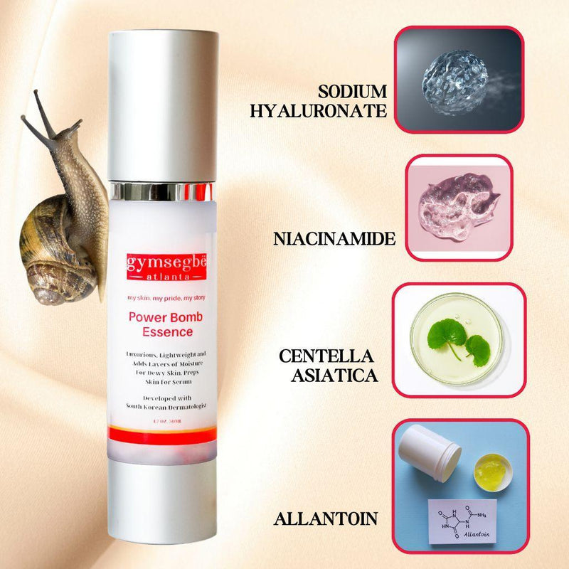 gymsegbë Snail Mucin 98 Power Bomb Essence Anti-Aging Facial