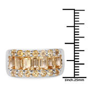 Bids.com 3.08 Carat Genuine Citrine .925 Sterling Silver Ring Rings