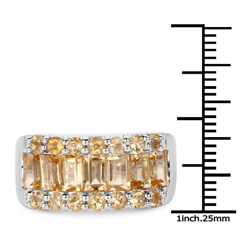 Bids.com 3.08 Carat Genuine Citrine .925 Sterling Silver Ring Rings