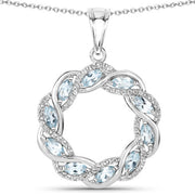 Bids.com 1.93 Carat Genuine Blue Topaz and White Topaz .925 Sterling Silver Pendant Pendants