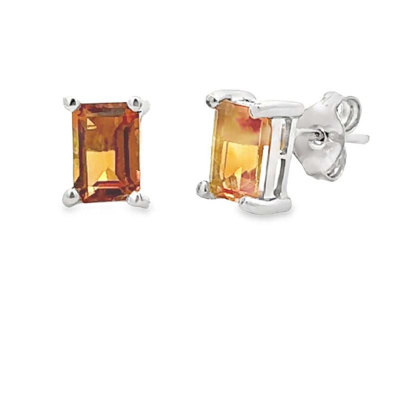 Bids.com 1.05ct Citrine Stud Earrings 10KT White Gold Earrings
