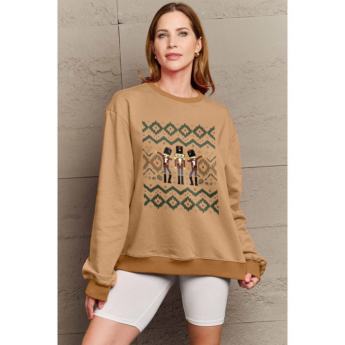 Simply Love Nutcracker Graphic Long Sleeve Sweatshirt