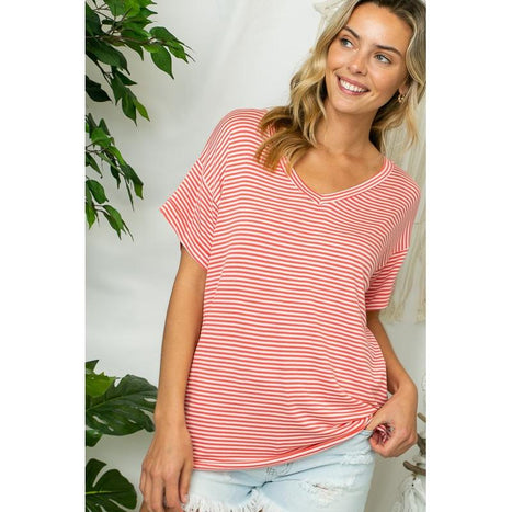 Plus Pin Stripe Boxy Top