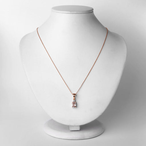 Bids.com 1.12 Carat Genuine Morganite and White Topaz .925 Sterling Silver Pendant Pendants