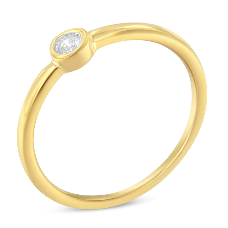 Bids.com 14K Yellow Gold Plated .925 Sterling Silver Miracle Set Diamond Ring (1/20 Cttw, J-K Color, I1-I2 Clarity) - Size 6 Rings