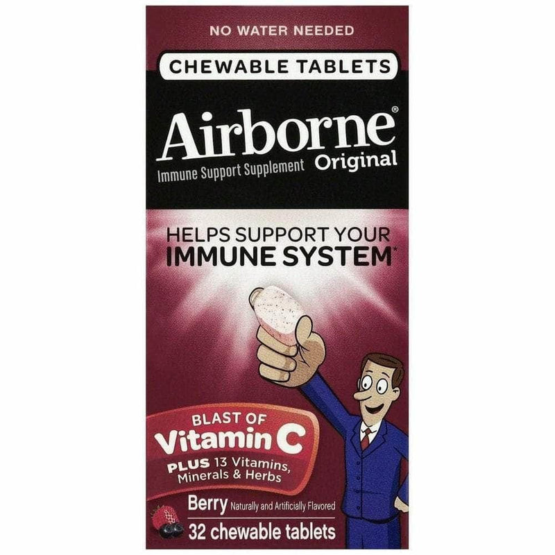 Airborne Airborne Immune Support Supplement Vitamin C Berry Chewable Tablets Health & Beauty