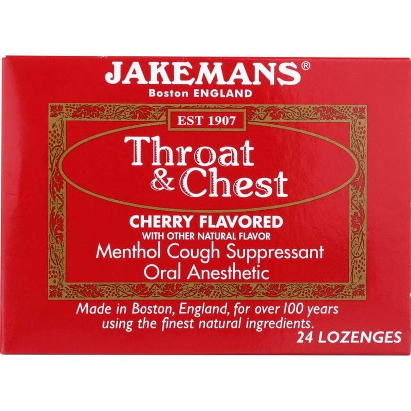 Jakemans Jakemans Lozenge Throat And Chest Cherry Menthol, 24 Pc Health & Beauty