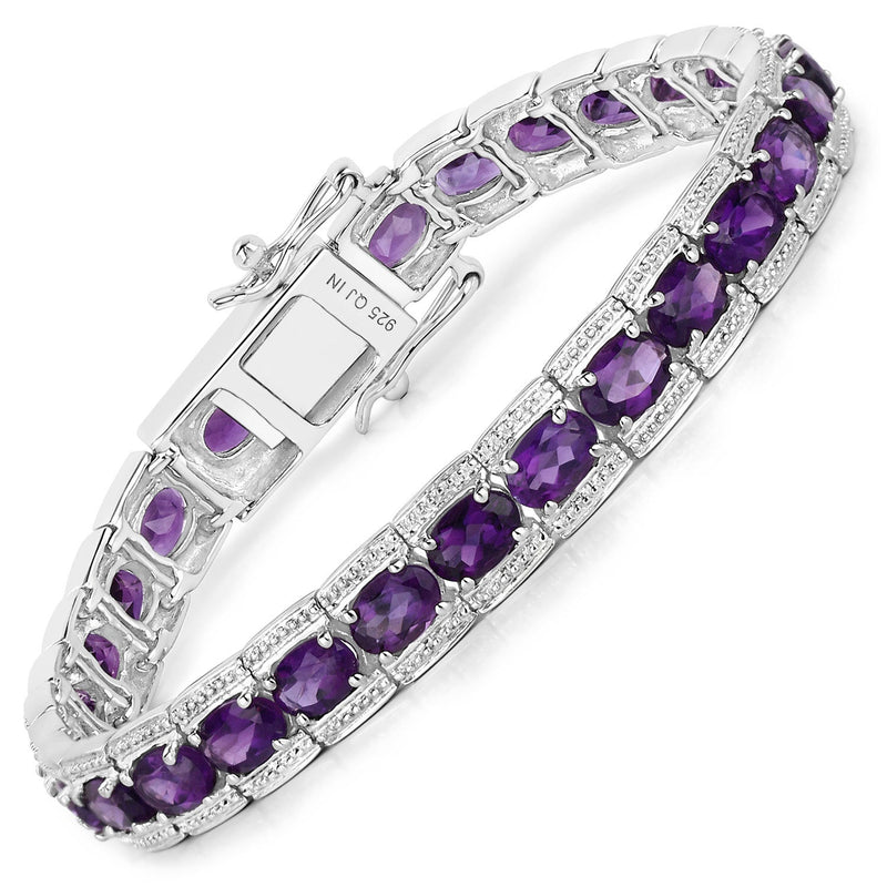 Bids.com 12.18 Carat Genuine Amethyst .925 Sterling Silver Bracelet Bracelets