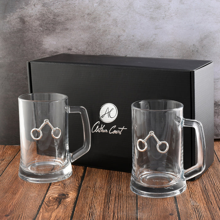 Equestrian Bit Beer Mugs - Set of 2