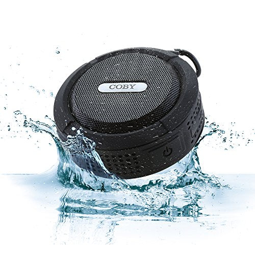 0 Coby Waterproof Speaker, Shower Speaker, IPX5, Wireless Portable Handheld Bluetooth Speaker Suction Cup, Built In Mic, Handsfree Speakerphone-Black Specimen Cups White Smoke