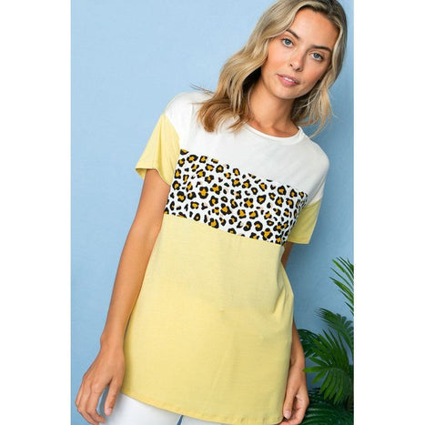 Animal Color Blocked Top