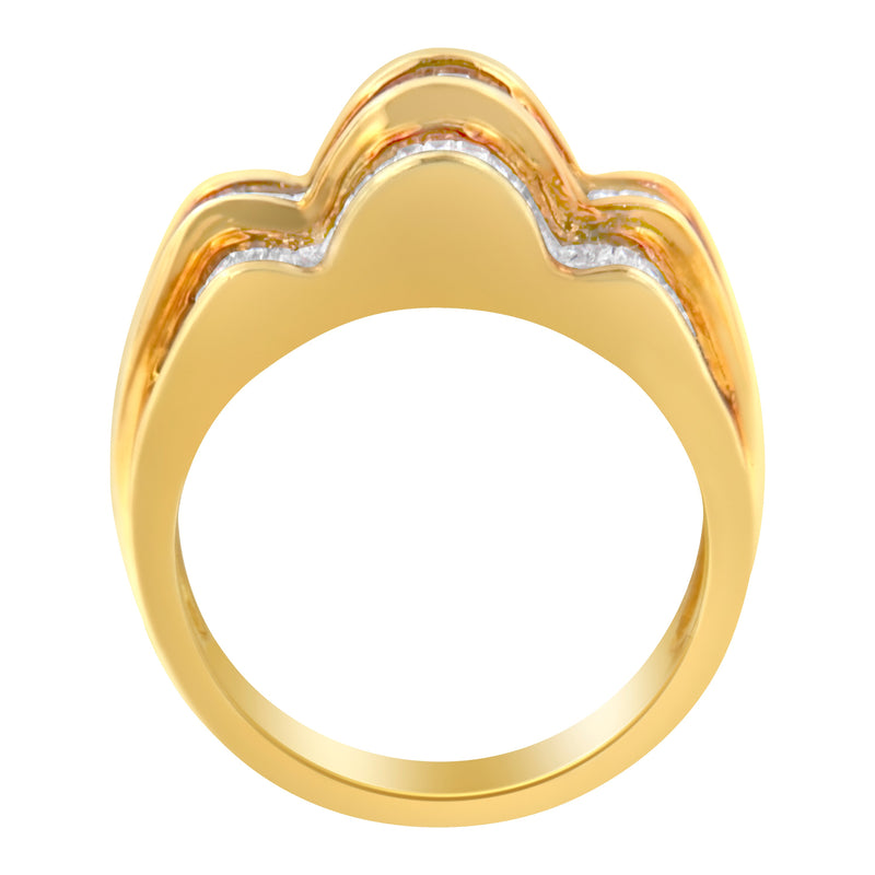 Bids.com 14KT Yellow Gold Diamond Multi-Row Band Ring (1 1/4 cttw, H-I Color, SI1-SI2 Clarity) Rings