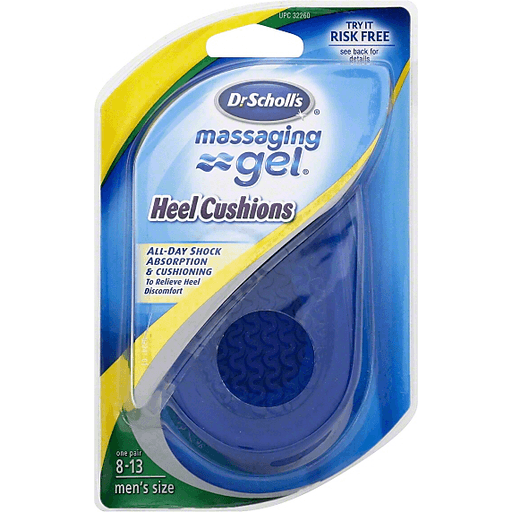 Dr Scholls Dr Scholls Massaging Gel Heel Cushions, Men's Size 8-13 Personal Care White Smoke