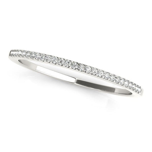 Bids.com 14k White Gold Slim Round Pave Set Wedding Band (1/10 cttw) Rings