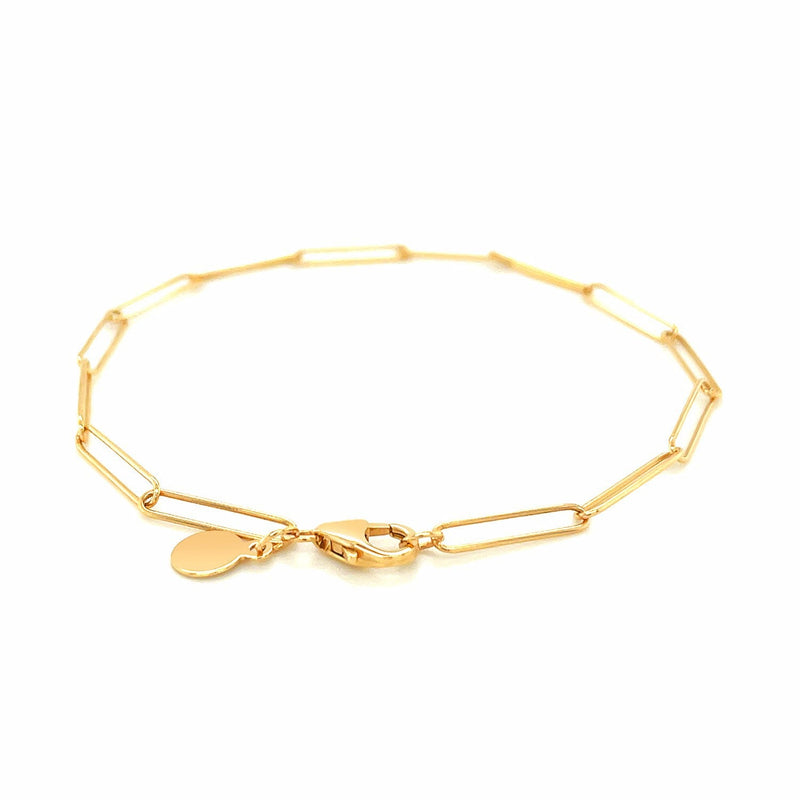 Bids.com 14k Yellow Gold Wire Paperclip Bracelet (2.7mm) Bracelets