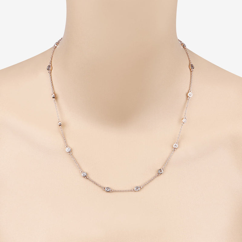 Bids.com 1.62 Carat Genuine Morganite .925 Sterling Silver Necklace Necklaces