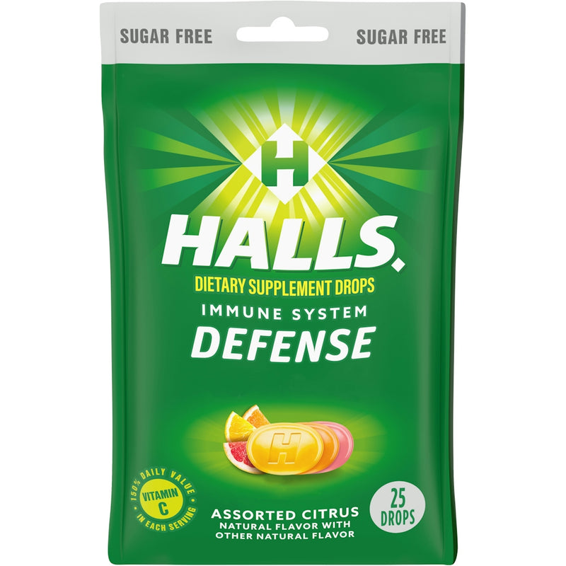 Halls Halls Defense Sugar Free Assorted Citrus Vitamin C Dietary Supplement Drops Health & Beauty