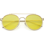 zeroUV Modern Slim Round Color Tone Aviator Sunglasses A871 Sunglasses