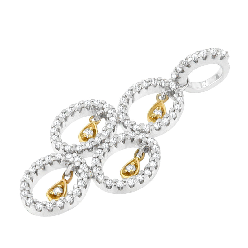 Bids.com 14K Two- Toned Gold 2/5 cttw Round Diamond Pendant Necklace (H-I, I1-I2) Necklaces