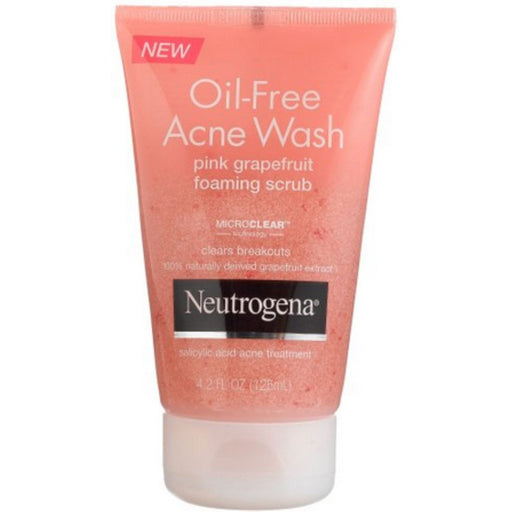 Neutrogena Neutrogena Acne Wash, Pink Grapefruit, Foaming Scrub, Oil Free 4.2 Fl Oz Health & Beauty