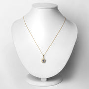 Bids.com 0.31 Carat Genuine Tanzanite and White Diamond 14K Yellow Gold Pendant Pendants