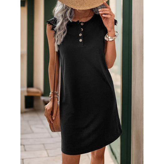 Lace Detail Cap Sleeve Mini Dress