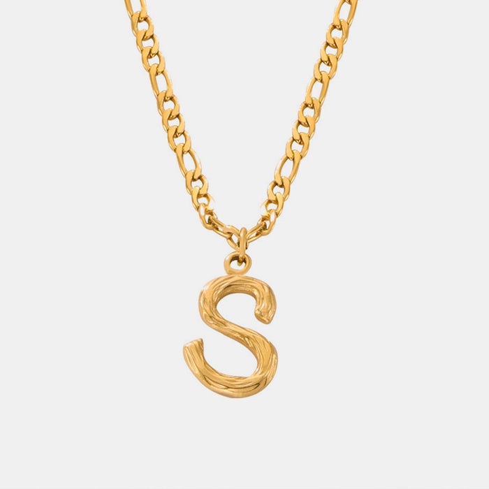 Titanium Steel Letter Pendant Necklace