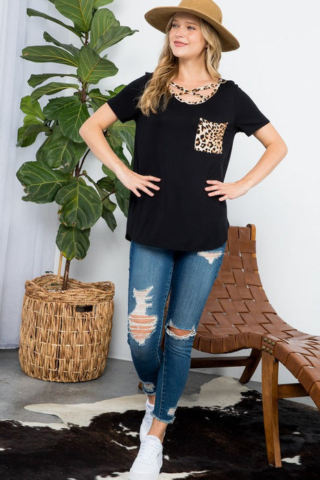 Animal Print Basic Top