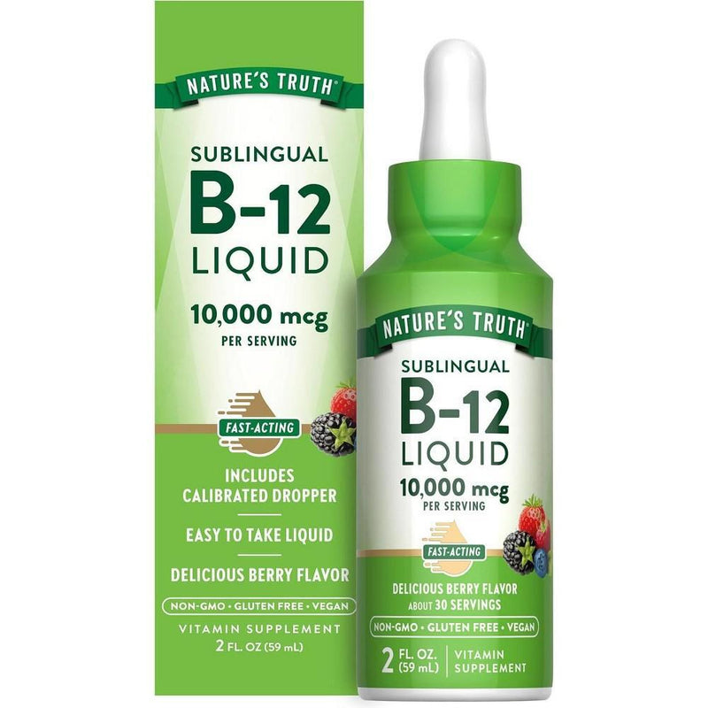 Nature's Truth Nature's Truth Vitamin B 12, Sublingual, 1000 Mcg, Liquid, Delicious Berry Flavor 2 Fl Oz Vitamins & Supplements