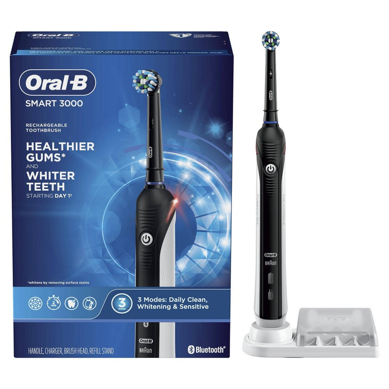 Oral-B Oral-B Smart 3000 Electric Toothbrush, Black Toothbrushes White Smoke