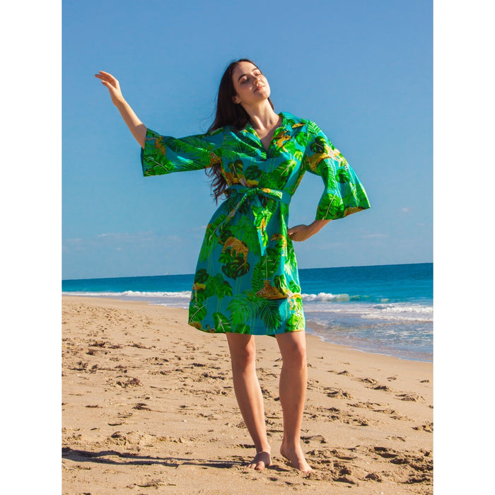 Kimono Dress | Caribbean Leopard