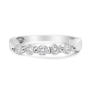 Bids.com 14K White Gold 1/2 Cttw Round-Cut 5-Stone Diamond Ring (H-I Color, SI1-SI2 Clarity) Size 7 Rings