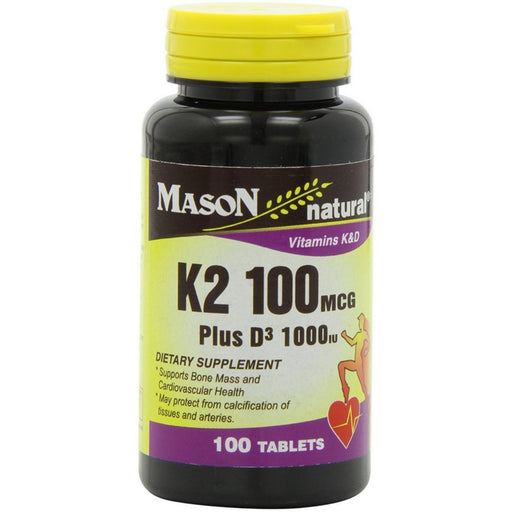 Mason Natural Mason Natural Vitamin K2 100 Mcg Plus D3 1000 Iu Tablets Vitamins & Supplements