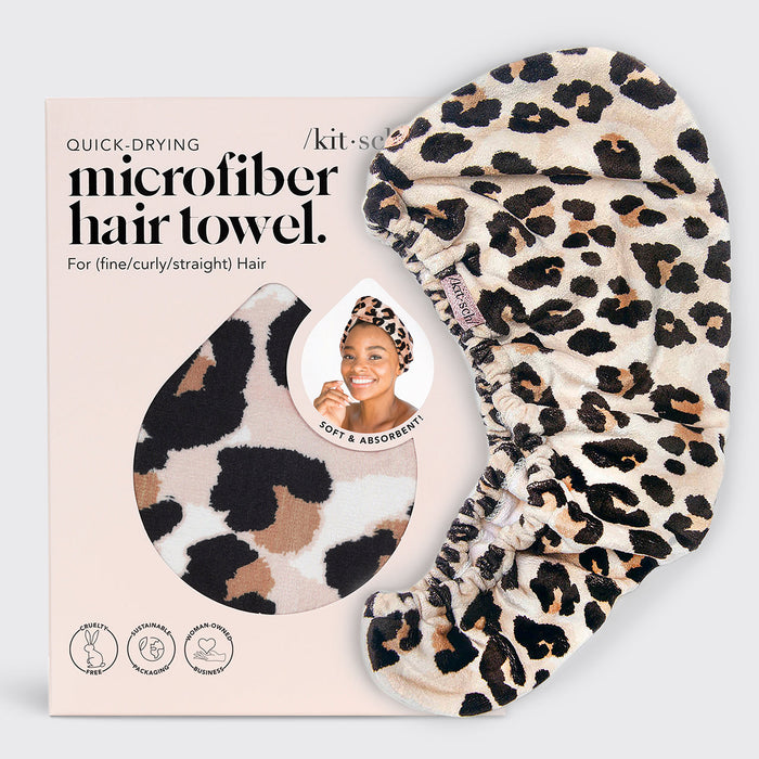 Microfiber Hair Towel in Leopard