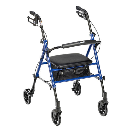 Drive Medical Drive Medical Adjustable Height Blue Rollator With 6" Wheels Walkers