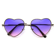 zeroUV Cute Metal Heart Shape Rainbow Color Lens Sunglasses 9205 Sunglasses