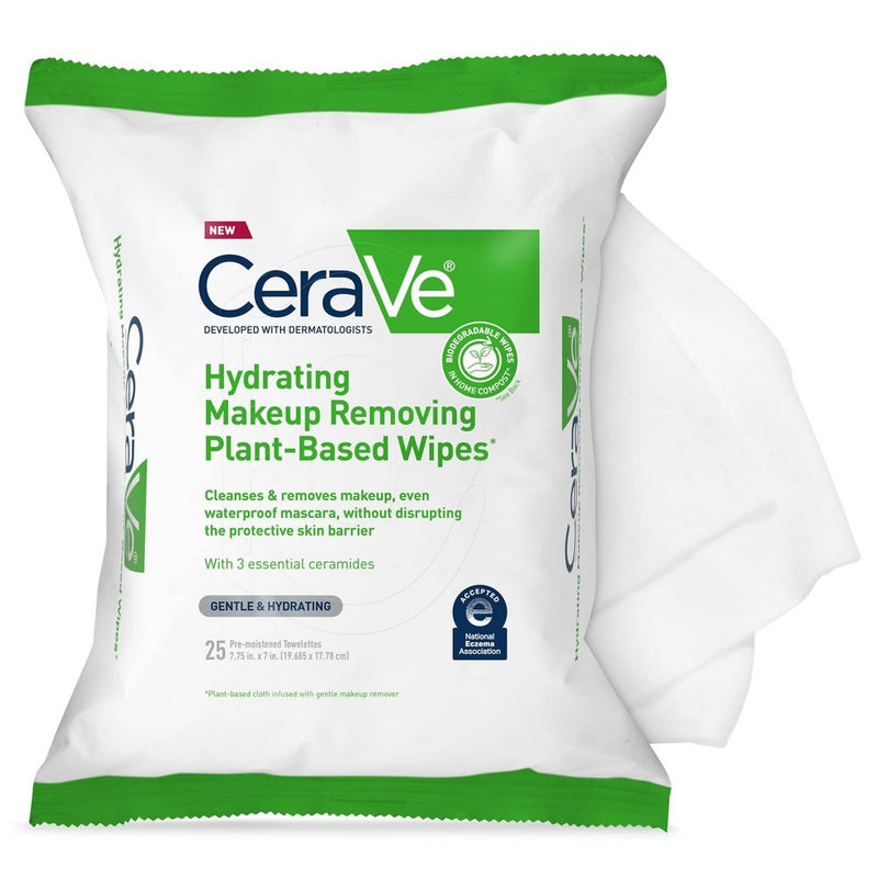 CeraVe CeraVe Hydrating Makeup Removing Plant Based Wipes Makeup Removers