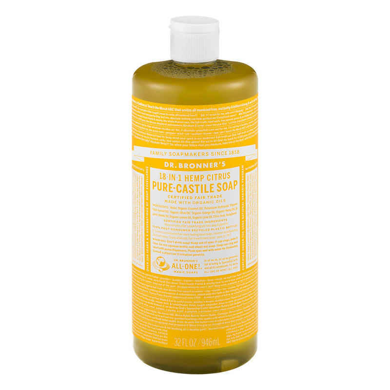 Dr. Bronner's Dr. Bronner's 18-In-1 Hemp Organic Pure Castile Magic Liquid Soap, Citrus Orange, 32 Oz Bath & Body