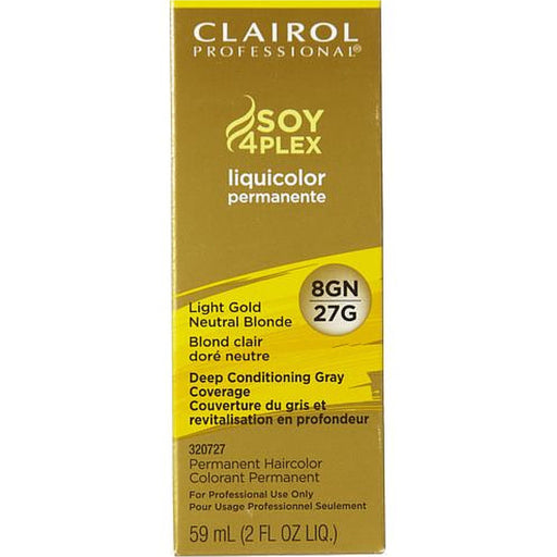 Clairol Professional Clairol Professional Soy4Plex 8GN/27G Light Gold Neutral Blonde LiquiColor Permanent Hair Color Hair Color Sienna