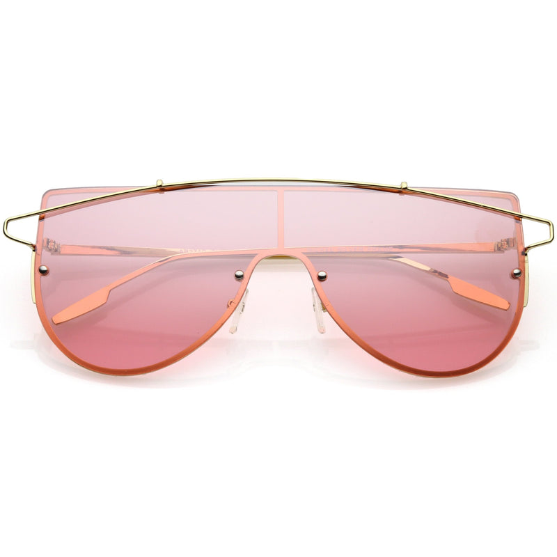 zeroUV Retro Futuristic Shield Mono Lens Color Tone Sunglasses C484 Glasses / Sunglasses