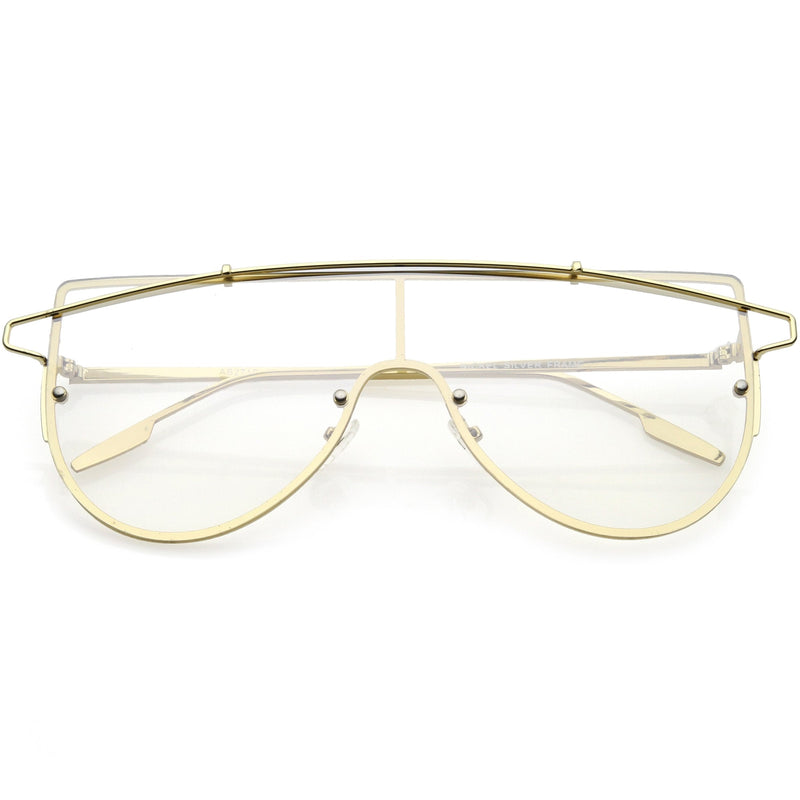 zeroUV Retro Futuristic Shield Mono Lens Color Tone Sunglasses C484 Glasses / Sunglasses