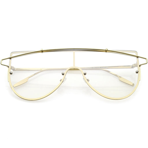 zeroUV Retro Futuristic Shield Mono Lens Color Tone Sunglasses C484 Glasses / Sunglasses