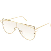 zeroUV Retro Futuristic Shield Mono Lens Color Tone Sunglasses C484 Glasses / Sunglasses