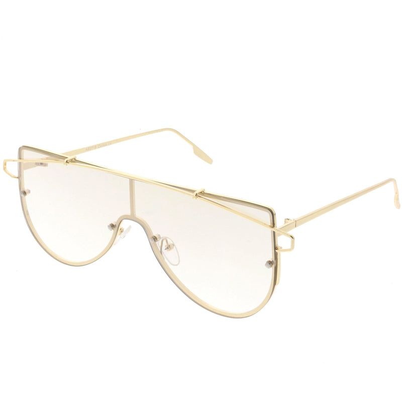zeroUV Retro Futuristic Shield Mono Lens Color Tone Sunglasses C484 Glasses / Sunglasses