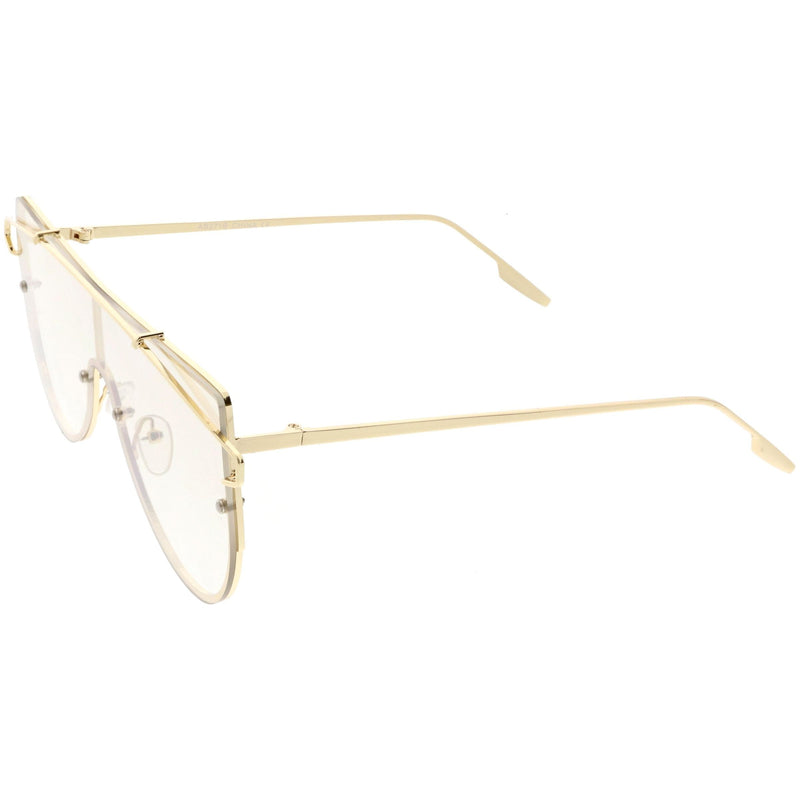zeroUV Retro Futuristic Shield Mono Lens Color Tone Sunglasses C484 Glasses / Sunglasses