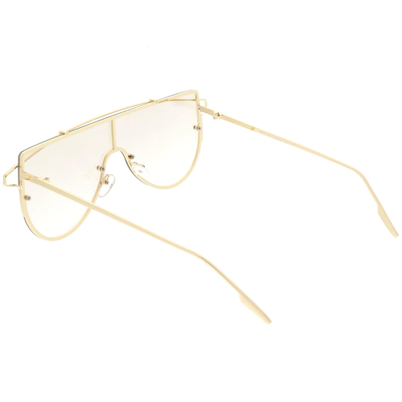 zeroUV Retro Futuristic Shield Mono Lens Color Tone Sunglasses C484 Glasses / Sunglasses