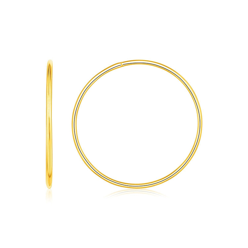 Bids.com Endless Hoop Style Earrings in 14K Yellow Gold Earrings