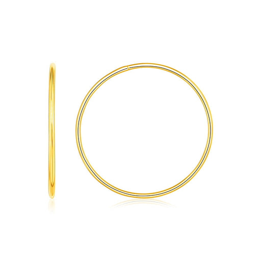 Bids.com Endless Hoop Style Earrings in 14K Yellow Gold Earrings