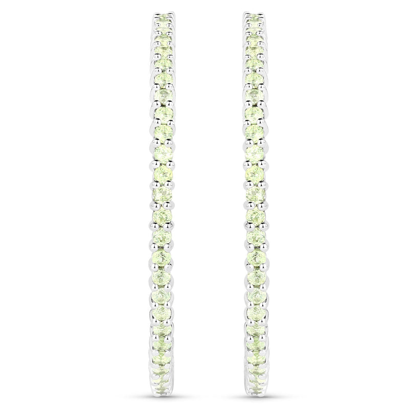 Bids.com 3.50 Carat Genuine Peridot .925 Sterling Silver Earrings Earrings