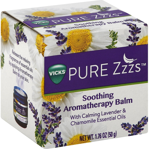Vicks Vicks Pure Zzzs Lavender & Chamomile Soothing Aromatherapy Balm With Essential Oils - 1.76oz Medicine Cabinets White Smoke